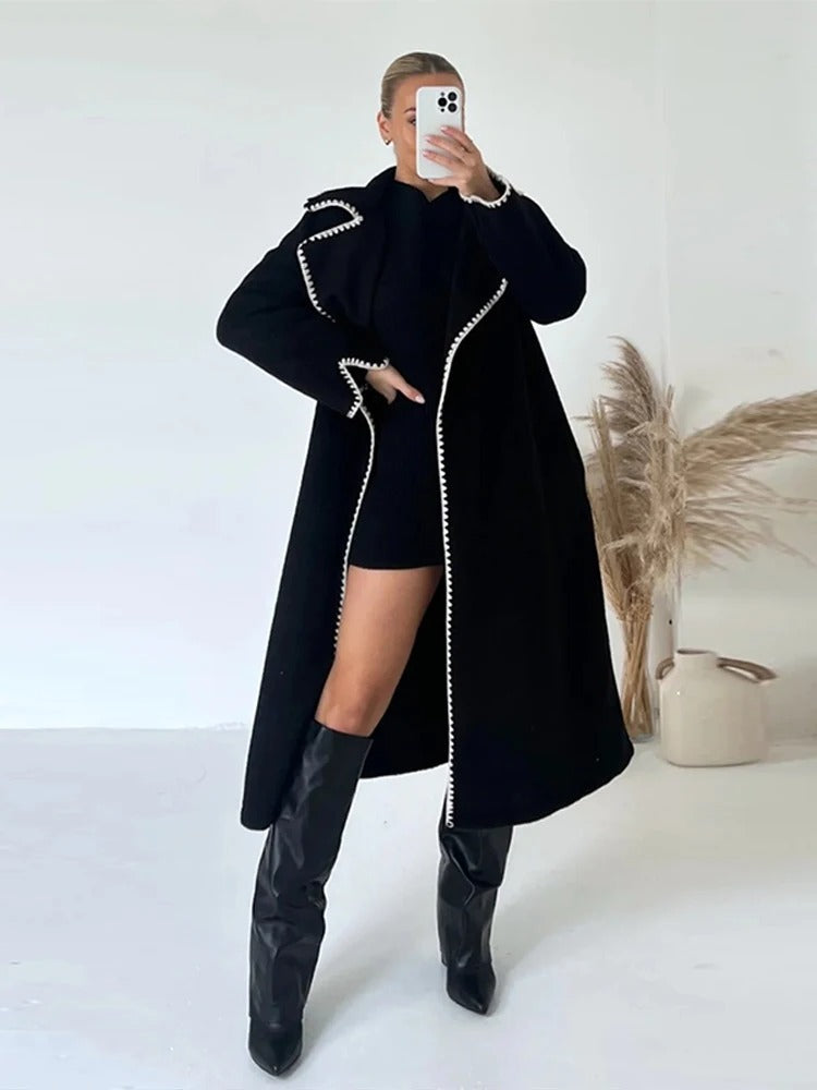 Dam Kappa Elegant Polyester Vinterkappa-2