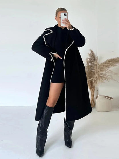 Dam Kappa Elegant Polyester Vinterkappa-2