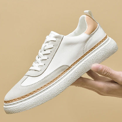 Herr Sneakers Lågtopp Riktigt Läder Minimalistisk Design Komfortabel Stil 6