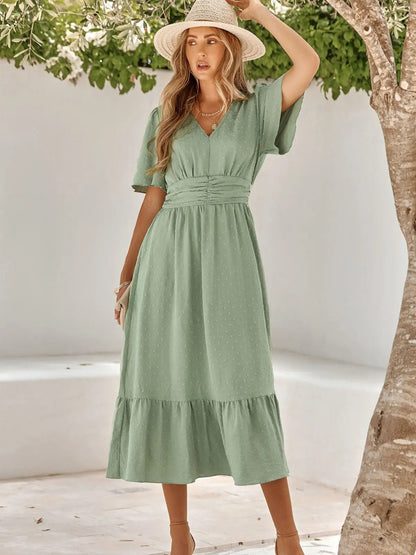 Dam Maxiklänning Bohemisk Stil Lätt Material för Sommar-3