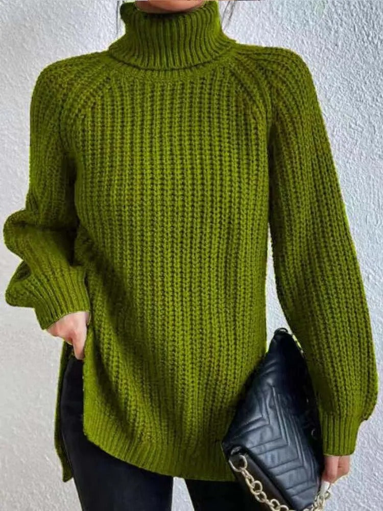 Variant image for Stickad Dam Tröja Turtleneck Värmande Akryl-19