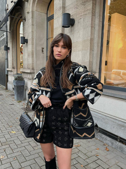 Kvinnors Kappa Trendig Höstdesign Polyester Avslappnad Passform-5