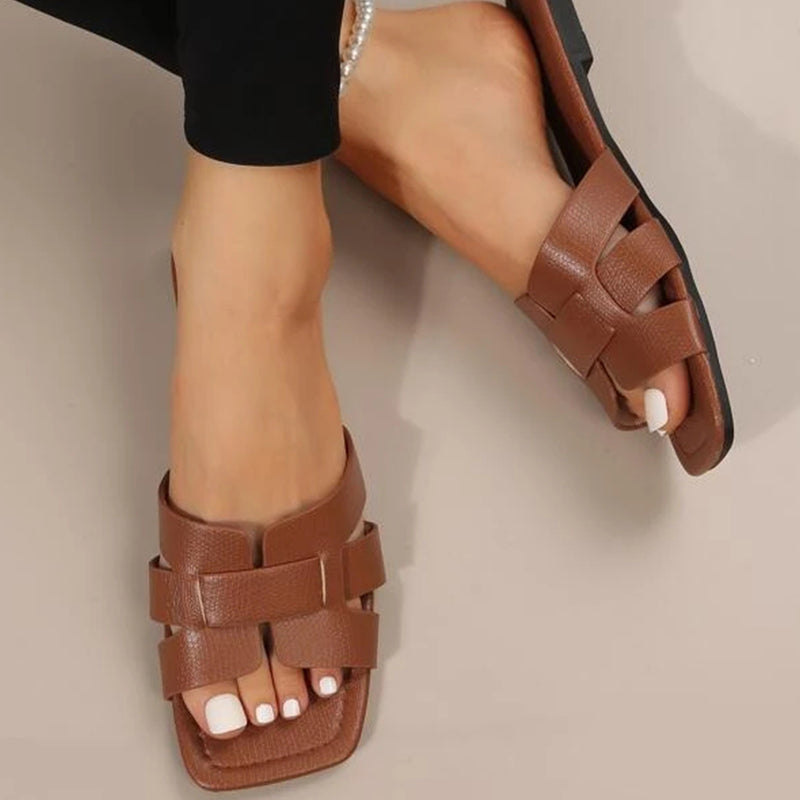 Herr Sandaler Designade Läder Elegant Stil Komfort-5