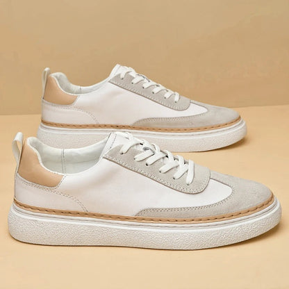Herr Sneakers Lågtopp Riktigt Läder Minimalistisk Design Komfortabel Stil 5