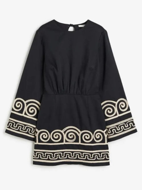 Dam Långklänning Grekisk Inspirerad Långärmad Mjuk Tyg 1