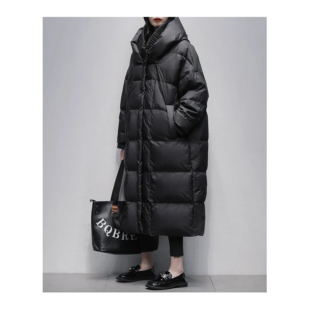 Damer Lång Buffertrock Duckown Bomull Polyester-4