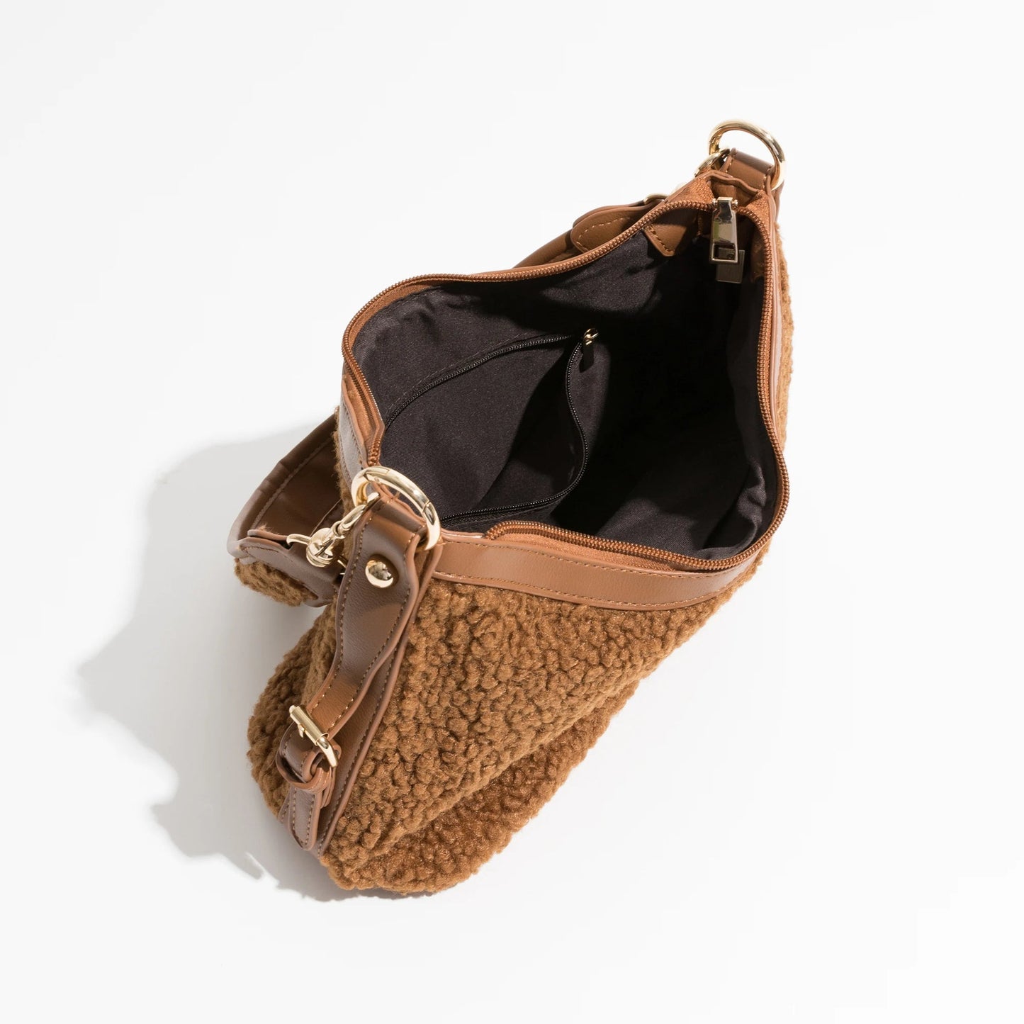 Dam Handväska Stor Mjuk Syntetisk Konstpäls-3