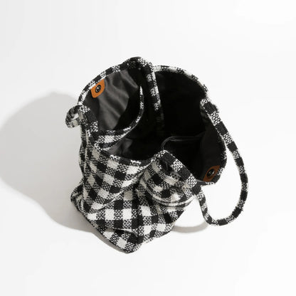 Dam Axelväska Rutigt Designad Polyester Rymlig 4
