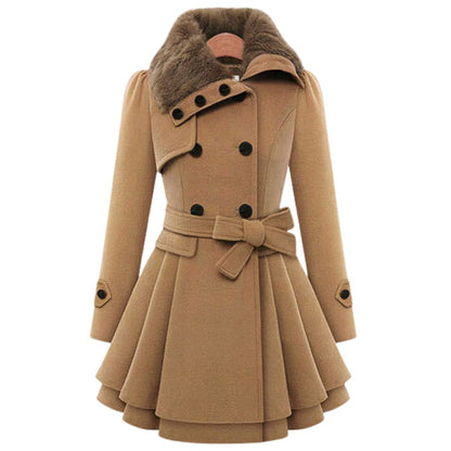 Dam Trenchcoat Klassisk Stil Tygblandning 1