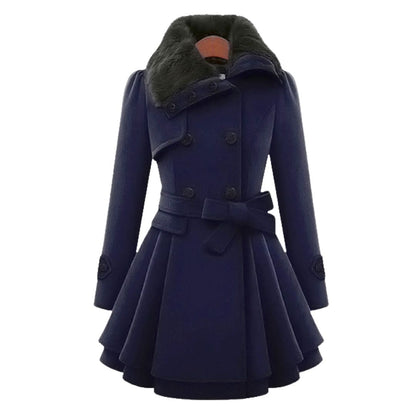 Dam Trenchcoat Klassisk Stil Tygblandning 11