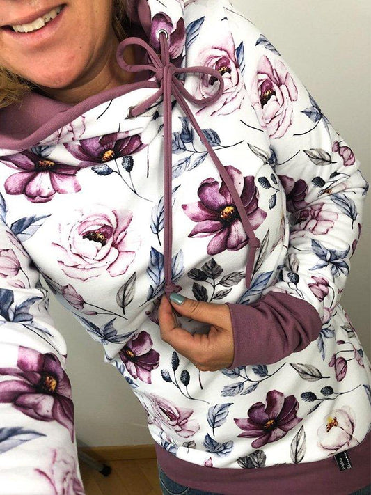 Dam Hoodie Dubbelrast Midjebälte Förstklassigt Material 1