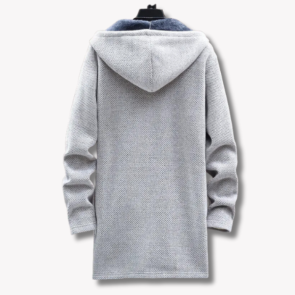 Herrar Hoodie Med Dragkedja Värmande Polyester-Bomull-2