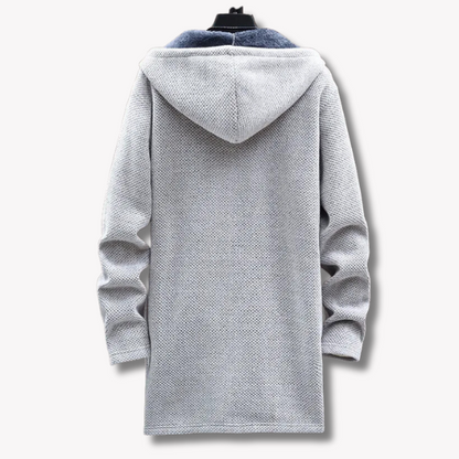 Herrar Hoodie Med Dragkedja Värmande Polyester-Bomull-2