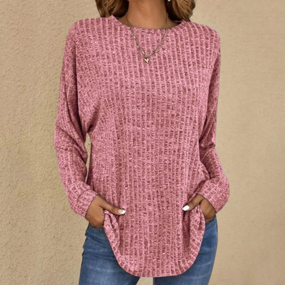 Kvinnors Tröja Rund Halsringning Mjuk Fiber-2