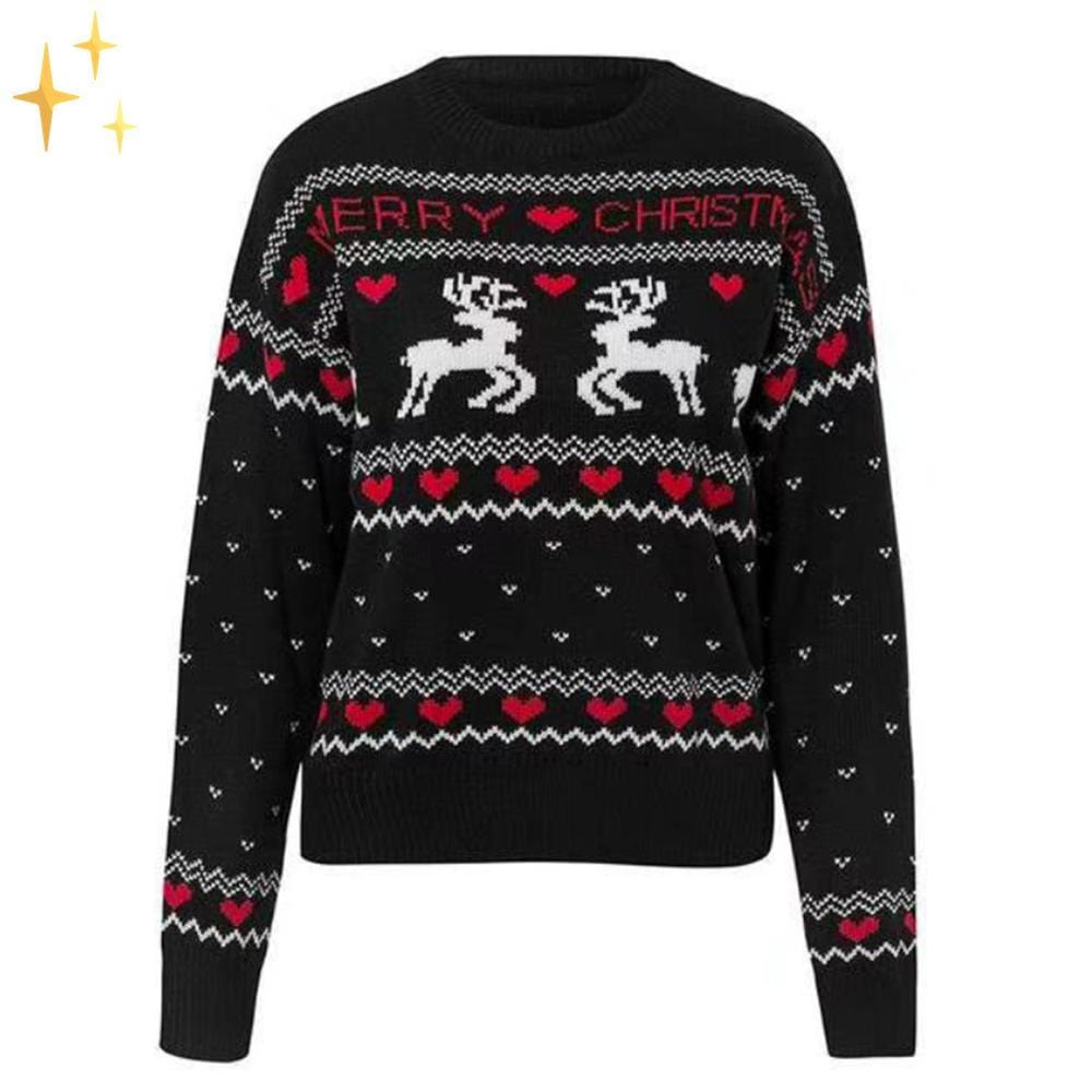 Dam Jultröja Trendig Design Högkvalitativ Polyester-Bomull-5