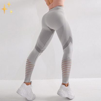 Dam Sportleggings Höga Midja Sömlösa Andningsmaterial-2