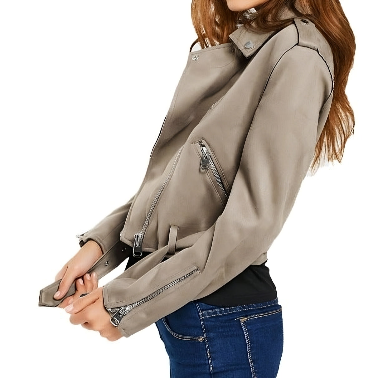 Damjacka Modern Elegant Polyester Jacka för Dam-2