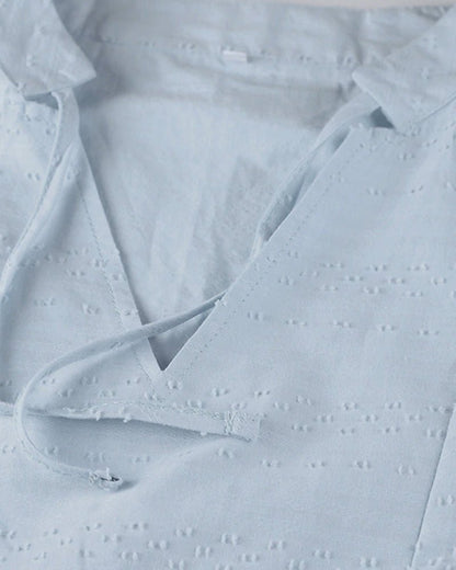 Kvinnors Boho Skjortablusklänning V-ringning Lätt Material-2