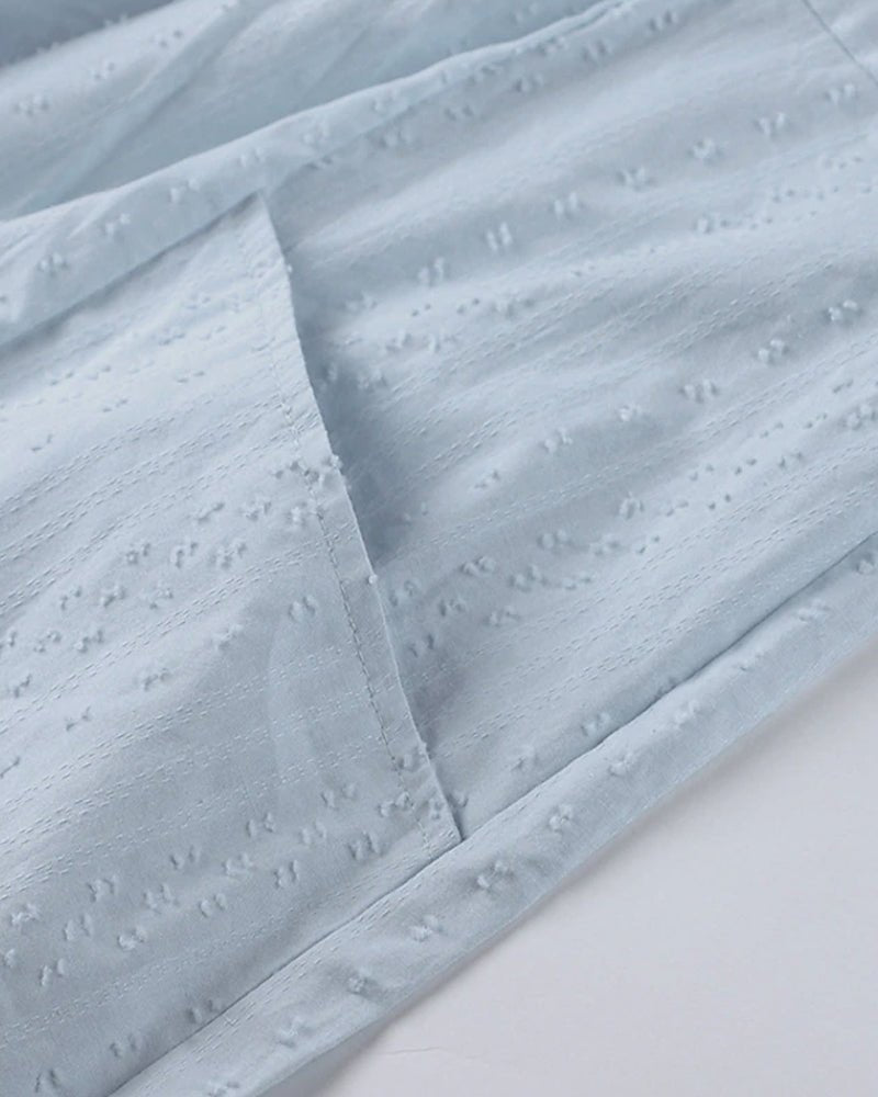 Kvinnors Boho Skjortablusklänning V-ringning Lätt Material-5