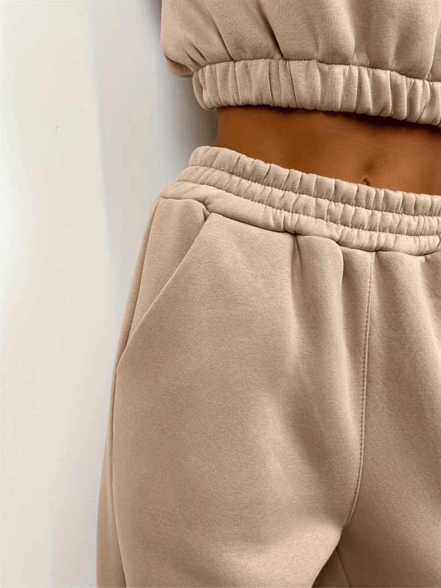 Damset med Dragkedja och Joggingbyxor i Mjuk Tyg-3