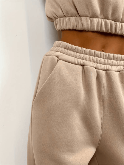 Damset med Dragkedja och Joggingbyxor i Mjuk Tyg-3