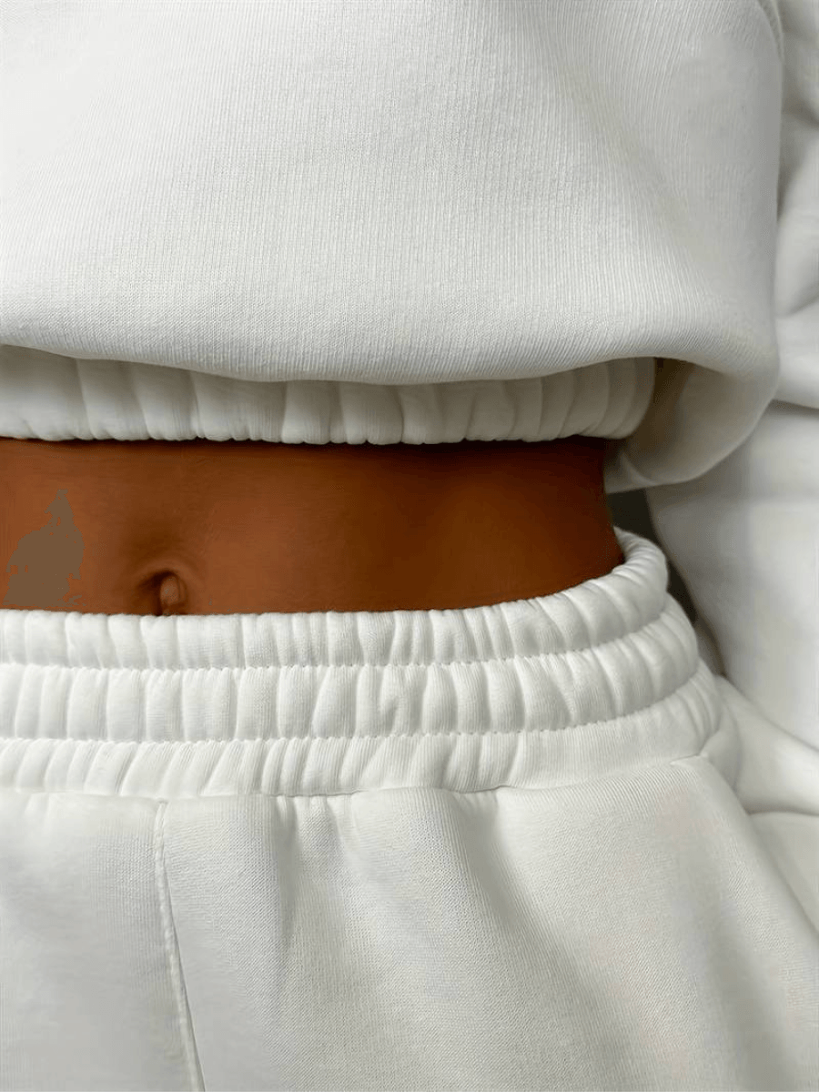 Damset med Dragkedja och Joggingbyxor i Mjuk Tyg-5