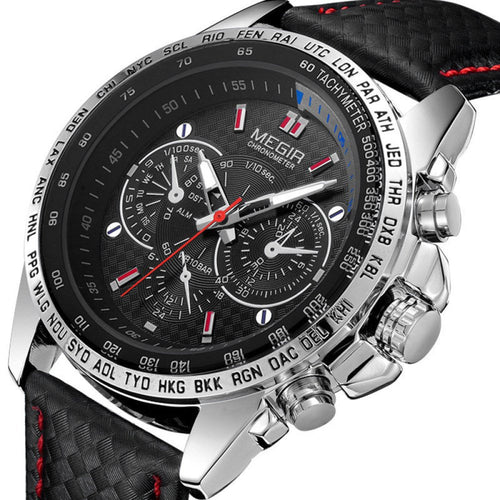 Herrklocka Läderarmband Analog Metall 43 mm Snygga Herrklockor-1