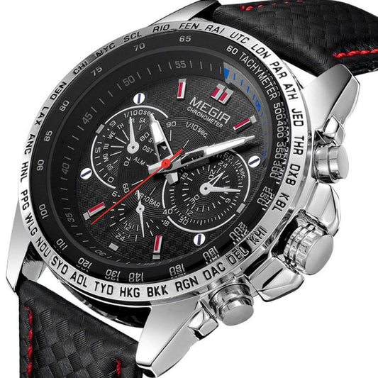 Herrklocka Läderarmband Analog Metall 43 mm Snygga Herrklockor-1