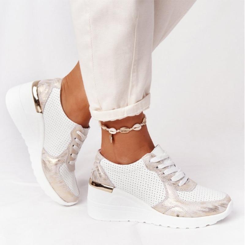 Dam Sneakers Ergonomisk Design Andningsbart Material Vadderad Sula-2
