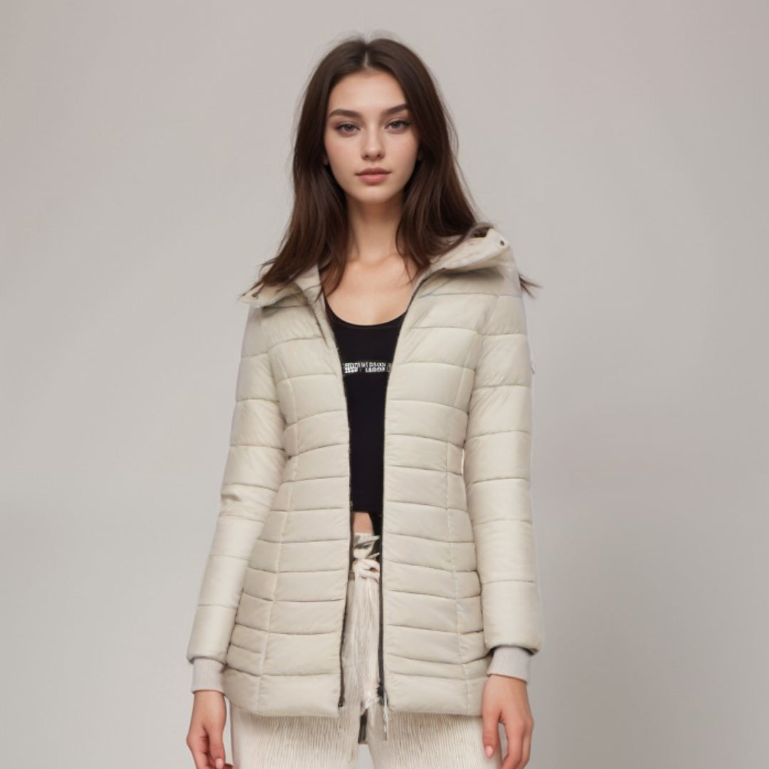 Dam Lång Kappa Elegant Polyester med Huva-2