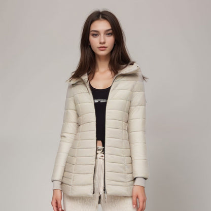Dam Lång Kappa Elegant Polyester med Huva-2