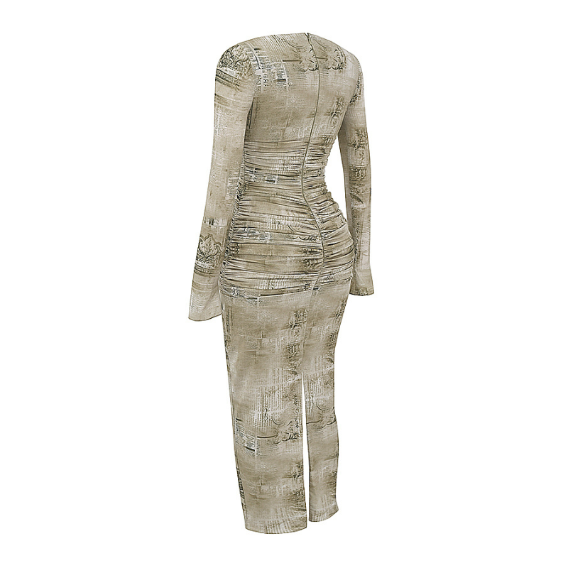 Maxiklänning Dam Mönstrad Lätt Material-6