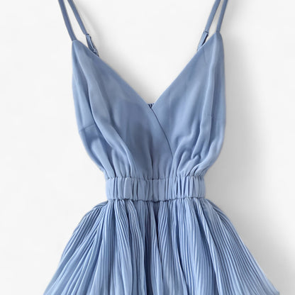 Dam Kamisolklänning V-ringning Ruffle Lätt Polyester 2