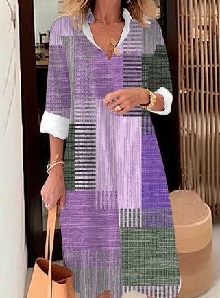 Dam Klänning Lätt Elegant Design 100% Bomull-4