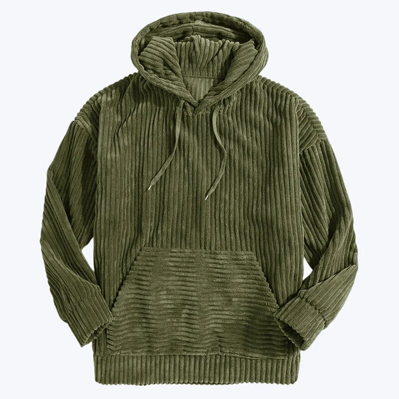 Hoodie Herr Modern Mjuk Polyester med Huva och Ribbade Detaljer 10