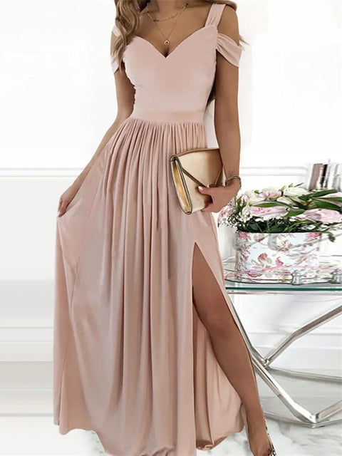 Variant image for Kvinnors Lång Klänning Off-Shoulder Bomull Polyester Maxi-11