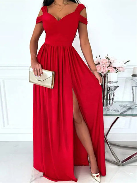 Variant image for Kvinnors Lång Klänning Off-Shoulder Bomull Polyester Maxi-16