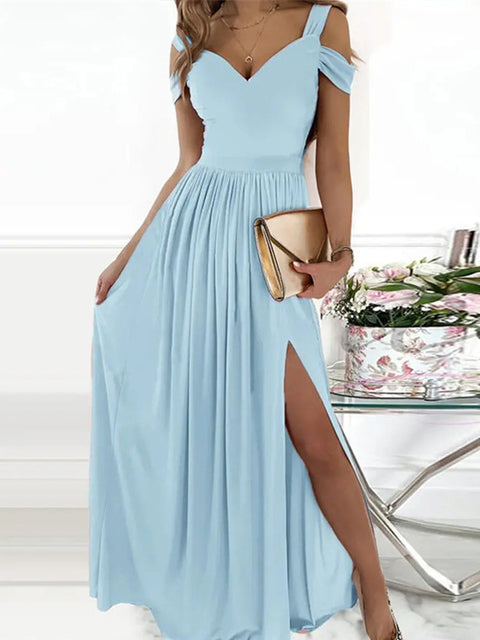 Variant image for Kvinnors Lång Klänning Off-Shoulder Bomull Polyester Maxi-21