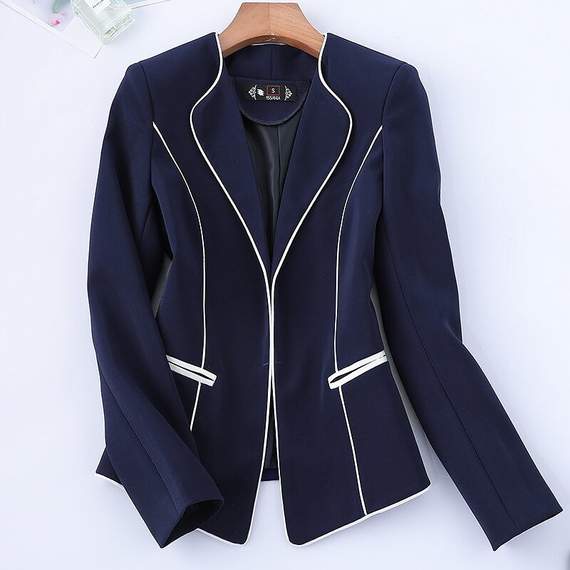 Kvinnors Blazer Elegant Polyester Kappa för Kontor 5
