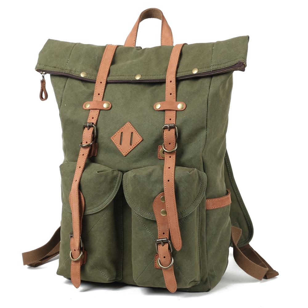 Unisex Ryggsäck Canvas Hållbar Praktisk för Laptop-3