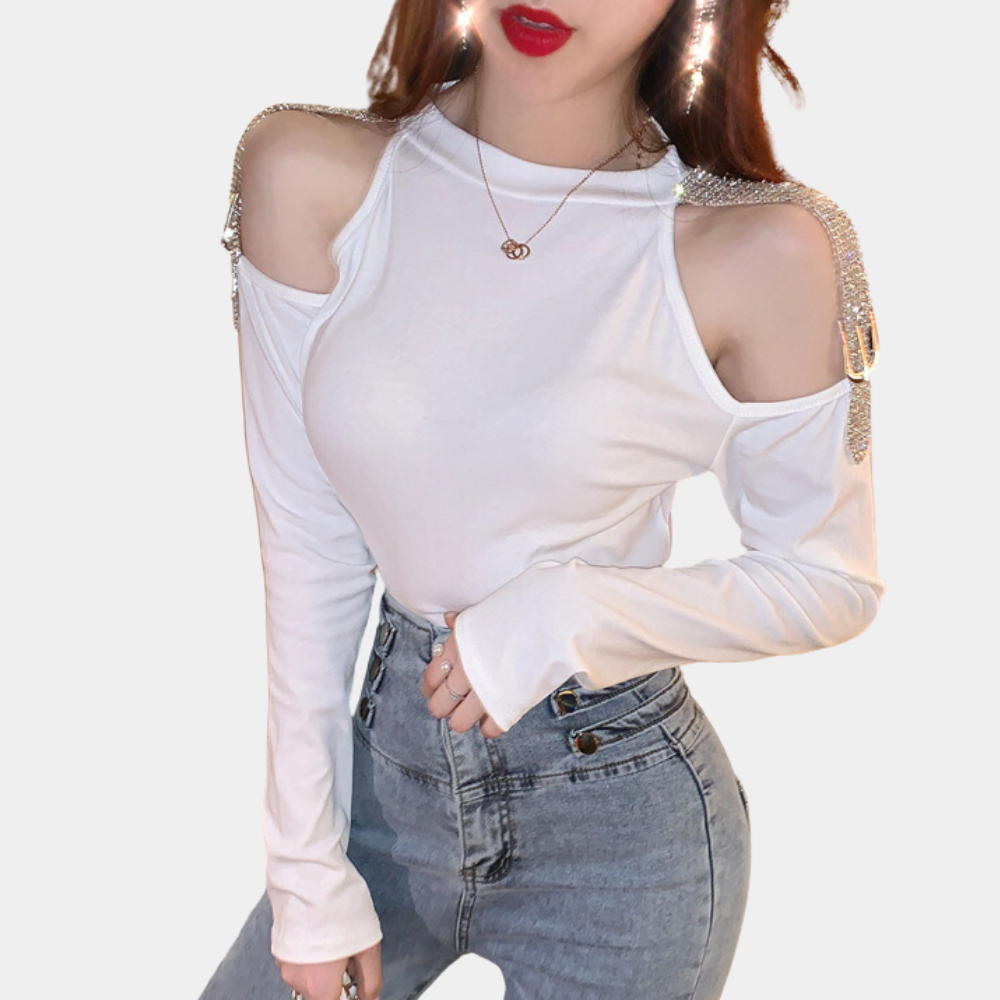 Kvinnors Avslappnad Blus Öppen Axel Högkvalitativ Polyester 2