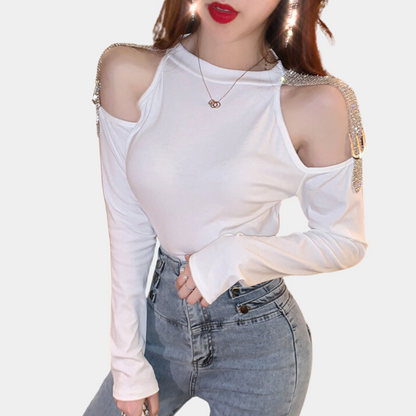 Kvinnors Avslappnad Blus Öppen Axel Högkvalitativ Polyester 2