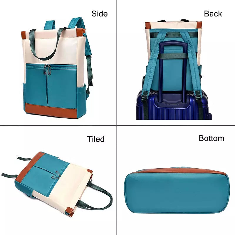 Kvinnors Skolryggsäck Trendig Hållbar Polyester med Flera Fack-2