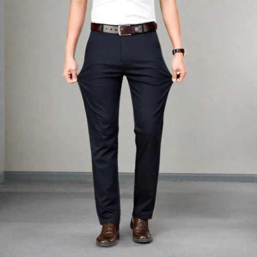 Herrbyxor med Stretch Rak Design Högkvalitativt Tyg-5