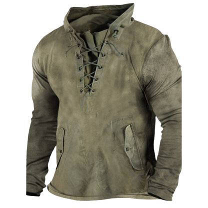 Variant image for Dam Hoodie Vintage med Snörning och Sidfickor i 100% Bomull-1