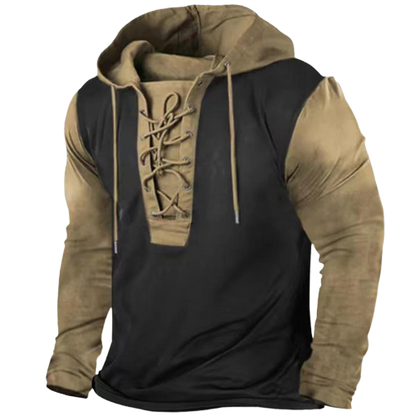 Dam Hoodie Vintage med Snörning och Sidfickor i 100% Bomull-4