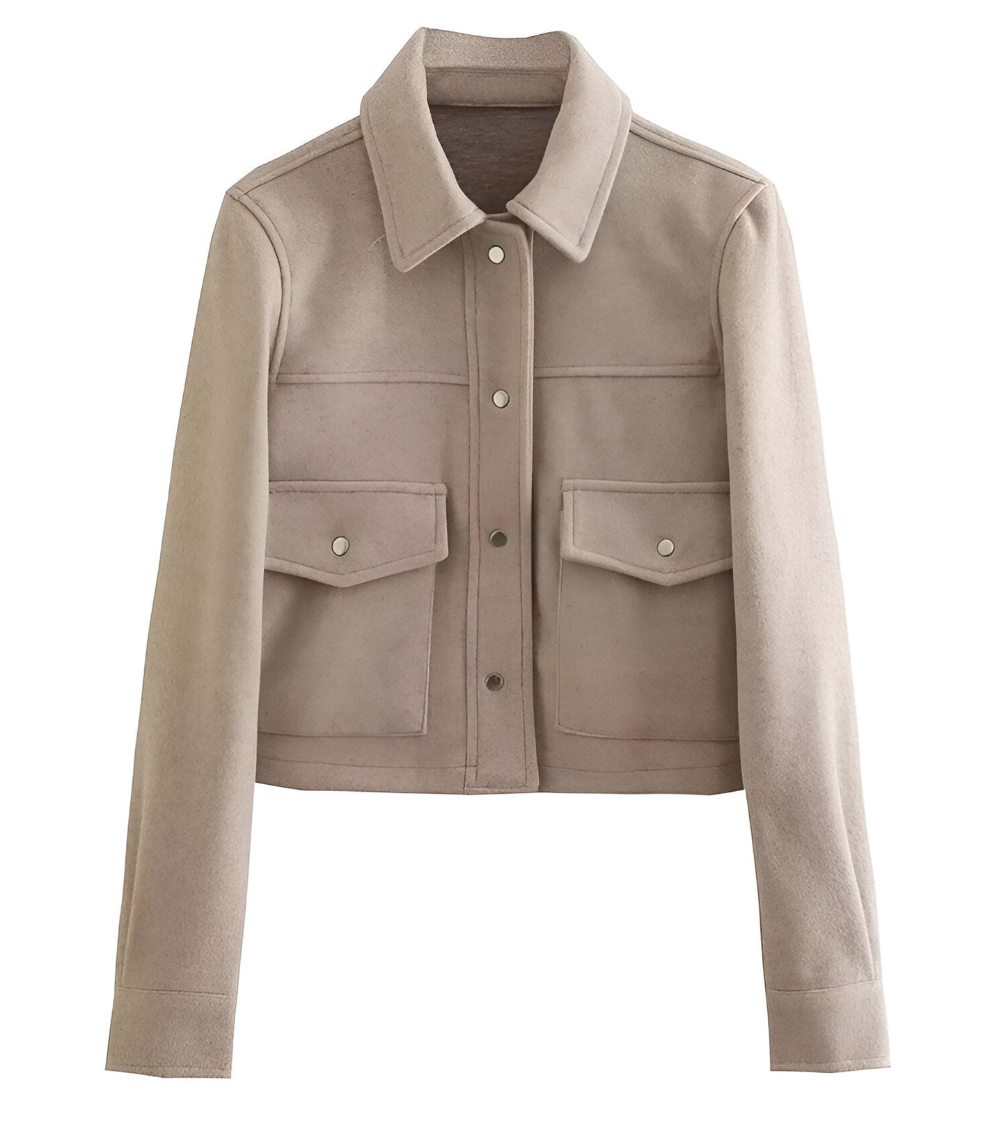 Damjacka med Knappar och Långa Ärmar i Elegant Design av Polyester-1