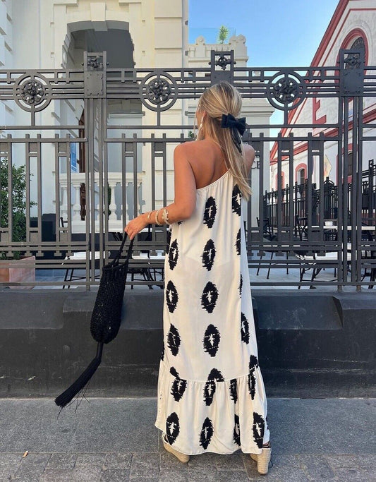 Kvinnor Lång Klänning Lätt Material Unik Design 1