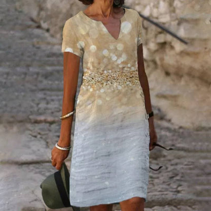 Variant image for Dam Klänning Lätt Elegant Mönster Bomull-15