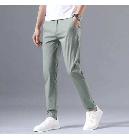 Dam Byxor Elastiska Hög Midja Modern Design Bomull-3
